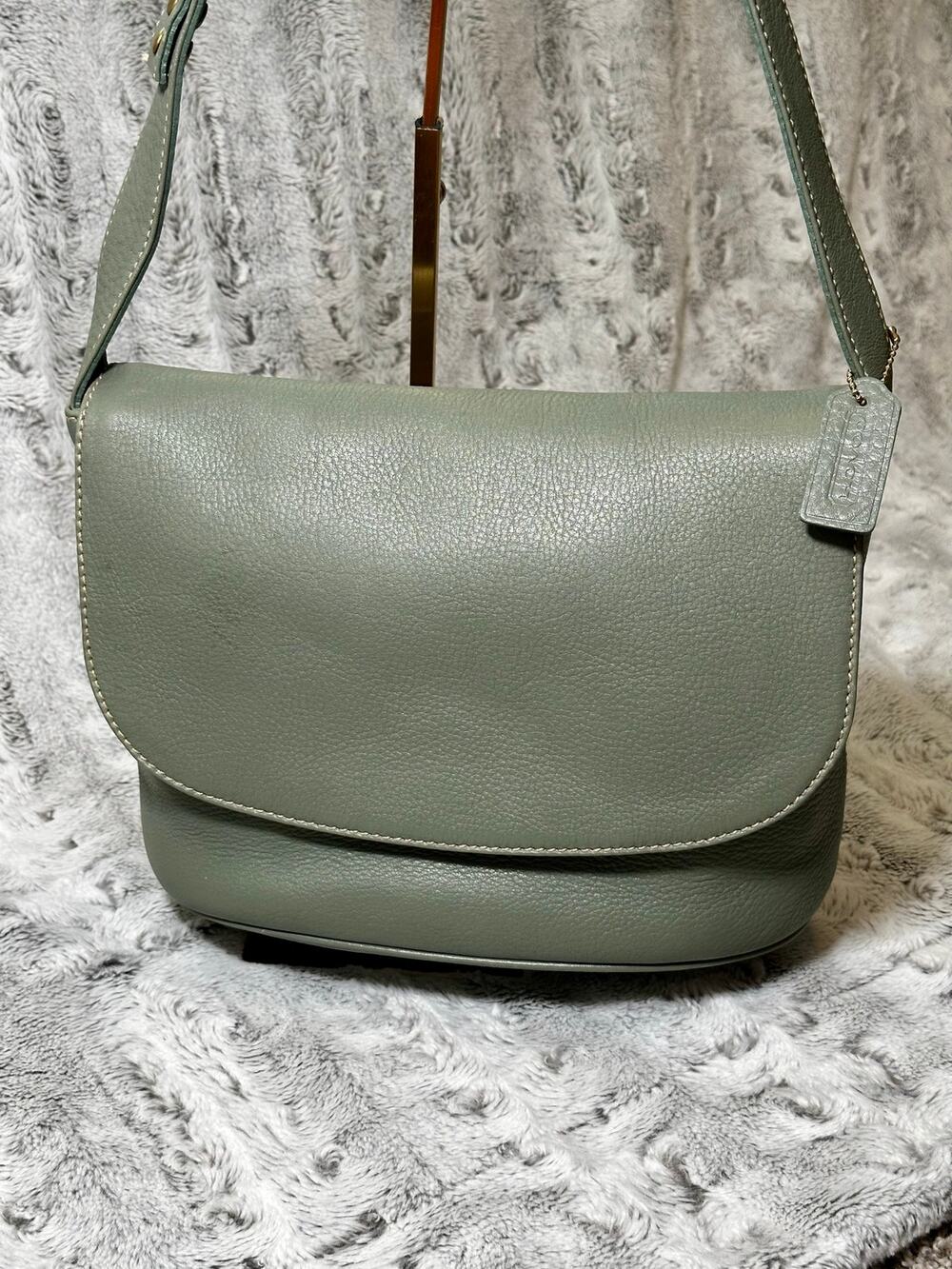Vintage Coach Sonoma Flap 4903 Sea Blue Leather Crossbody Bag Italy 1997